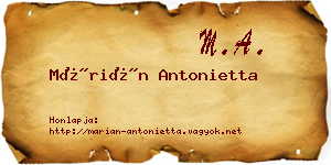 Márián Antonietta névjegykártya